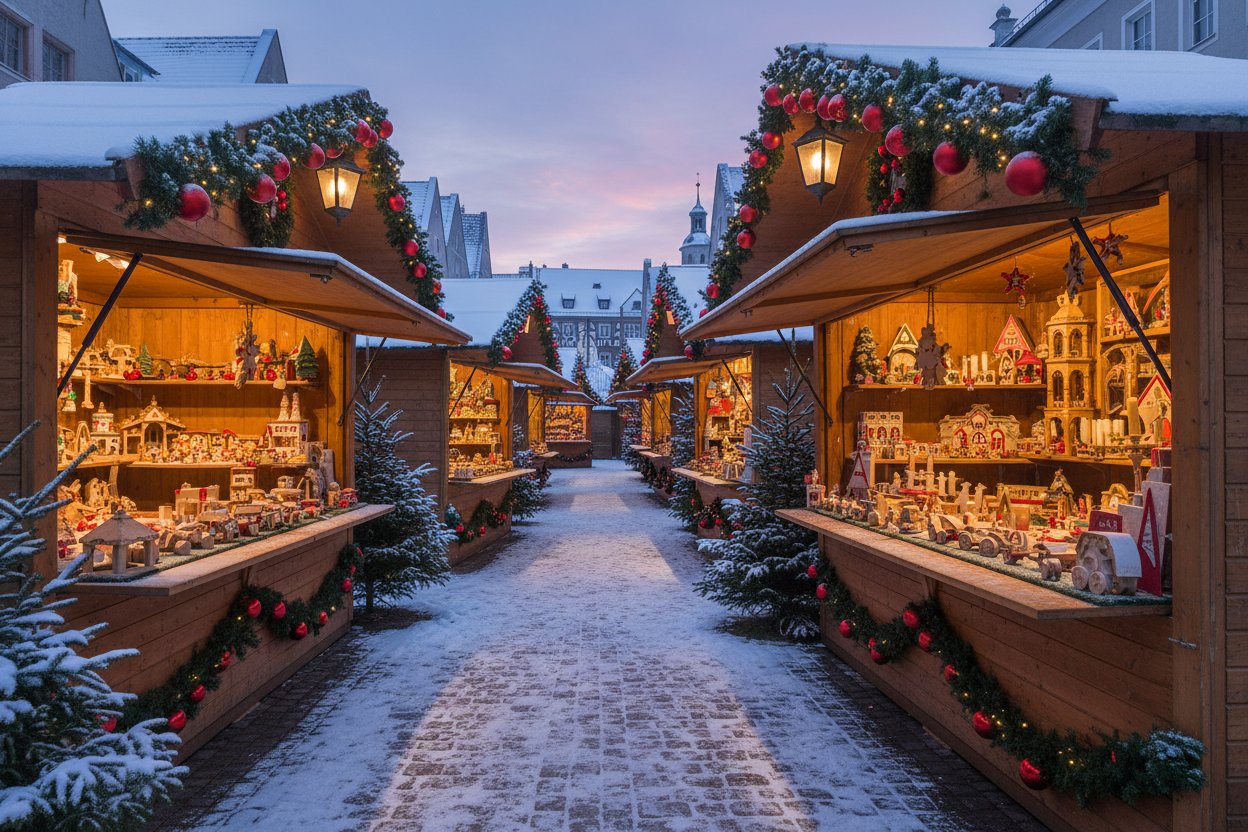 Weihnachtsmarkt ohne Menschen